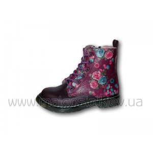 Фиолетовые ботинки с цветочным принтом (р.23-28) db-2328Fr